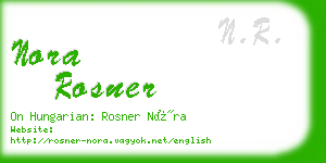 nora rosner business card